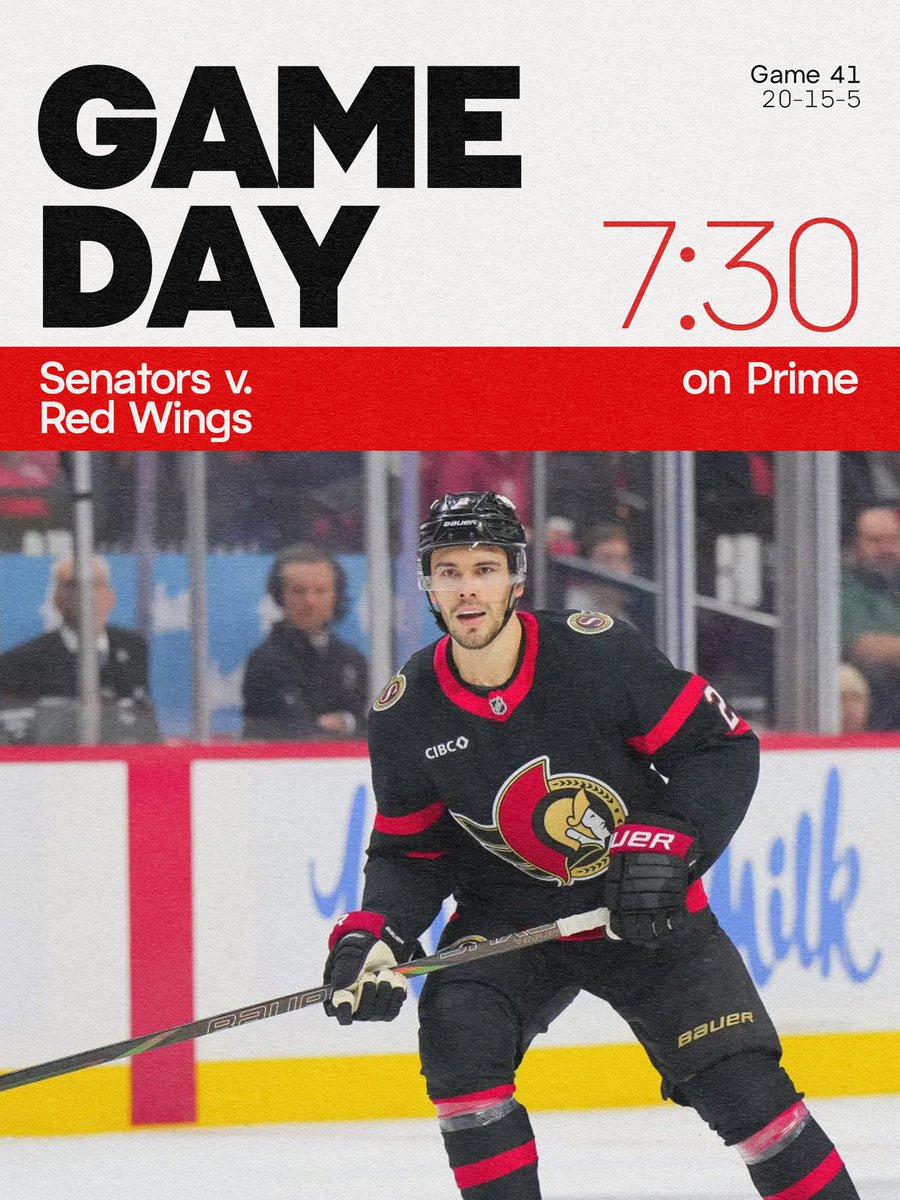 Senators Game Day Poster 41/82 — Senators vs RedWings