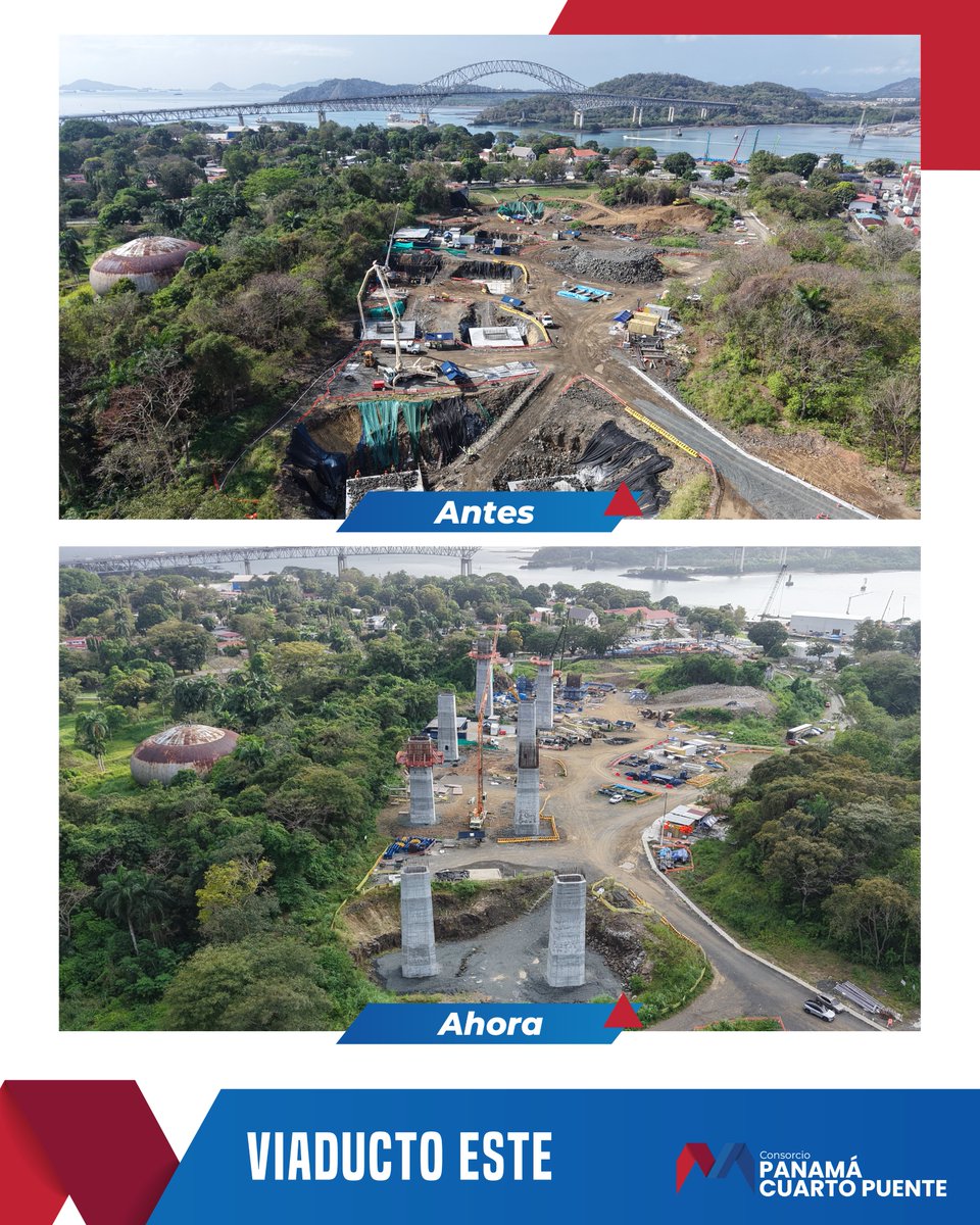 De enero a diciembre de 2025: así se ve el progreso. Este es el Viaducto de Acceso Este, pasando de obra en inicio a una estructura que ya marca el camino de lo que viene. 

#CuartoPuenteAntesyDespues