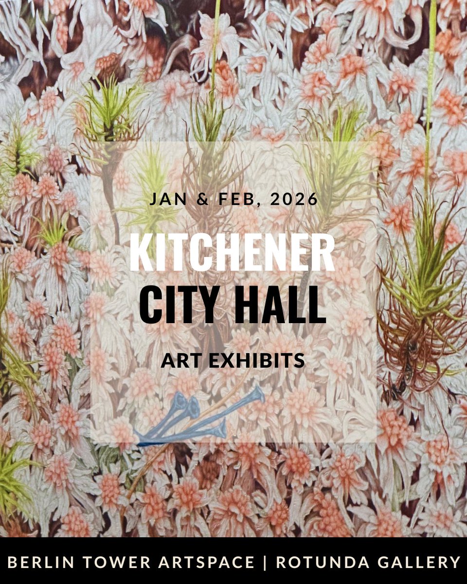 CityKitchener's tweet photo. ✨ New Year, Fresh Exhibits at City Hall ✨ Start 2026 with inspiration! Explore two incredible shows now on view:
🎨 Dreams & Visions by Emily Jane and an Intimate Journey: A Forensic Tenderness by William Pfeifer.
#RotundaGallery #TheBerlinArtspace #CityHallExhibits https://t.co/gps9lSOIFO