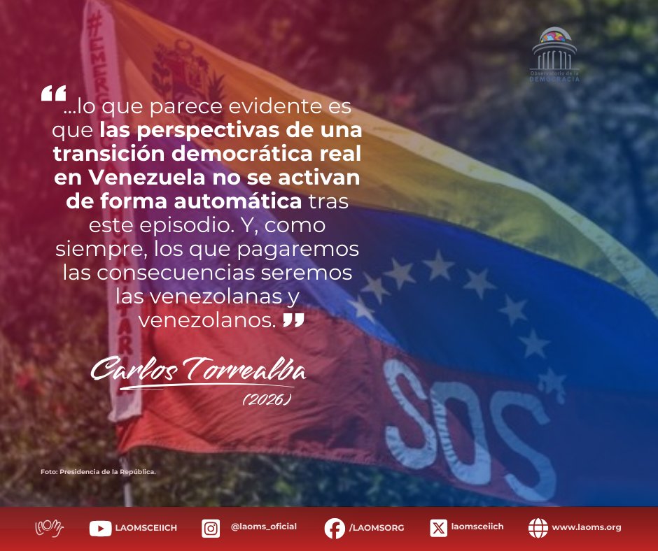 ¿Qué significa la "intervención" en el siglo XXI? 🤔 Desde Caracas, Carlos Torrealba analiza la complejidad en Venezuela, explorando las dinámicas de poder y la percepción social en crisis. 🇻🇪👇
demoi.laoms.org/2026/01/03/rep… #LAOMS #Venezuela #Democracia