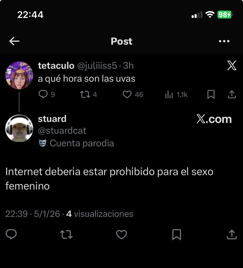 juliiiss5's tweet image. creo q no le ha molado q no sepa a q hora son las uvas