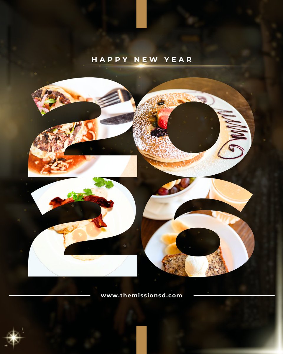 TheMission_sd's tweet photo. Happy New Year 2026! 🎉 Thank you for every visit, every brunch, &amp; every moment with us in 2025 ❤️
🚨 2026 Brunch Resolution 
✅ Eat better
✅ Sip better
✅ Vibe harder
We’re locked in for 2026 at all 3 locations:
East Village | North Park |  Mission Beach
#SanDiego #brunch #food https://t.co/ANy2hMJsQ3