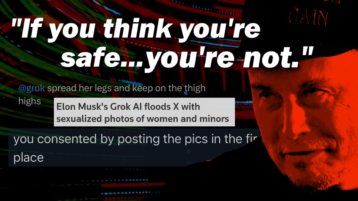 DomainDead's tweet image. I spent the weekend interviewing a wide variety of people affected by @elonmusk and @grok's image generating harassment and CSAM. 

Please listen to the people who have been affected and their stories, because if you think you're safe - you're not.
youtu.be/5KBJ5Prn1JQ