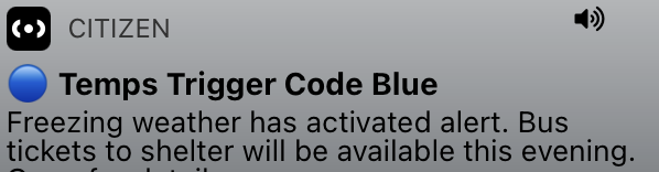 CitizenApp's tweet image. Temps Trigger Code Blue 🚨
A Code Blue has been issued for Monday night due to freezing temperatures in Buffalo and Erie County.

The Code Blue shelter at Buffalo City Mission on 100 E. Tupper St. Will be open from 7 p.m. to 7 a.m. The City Mission’s daytime shelter remains open…