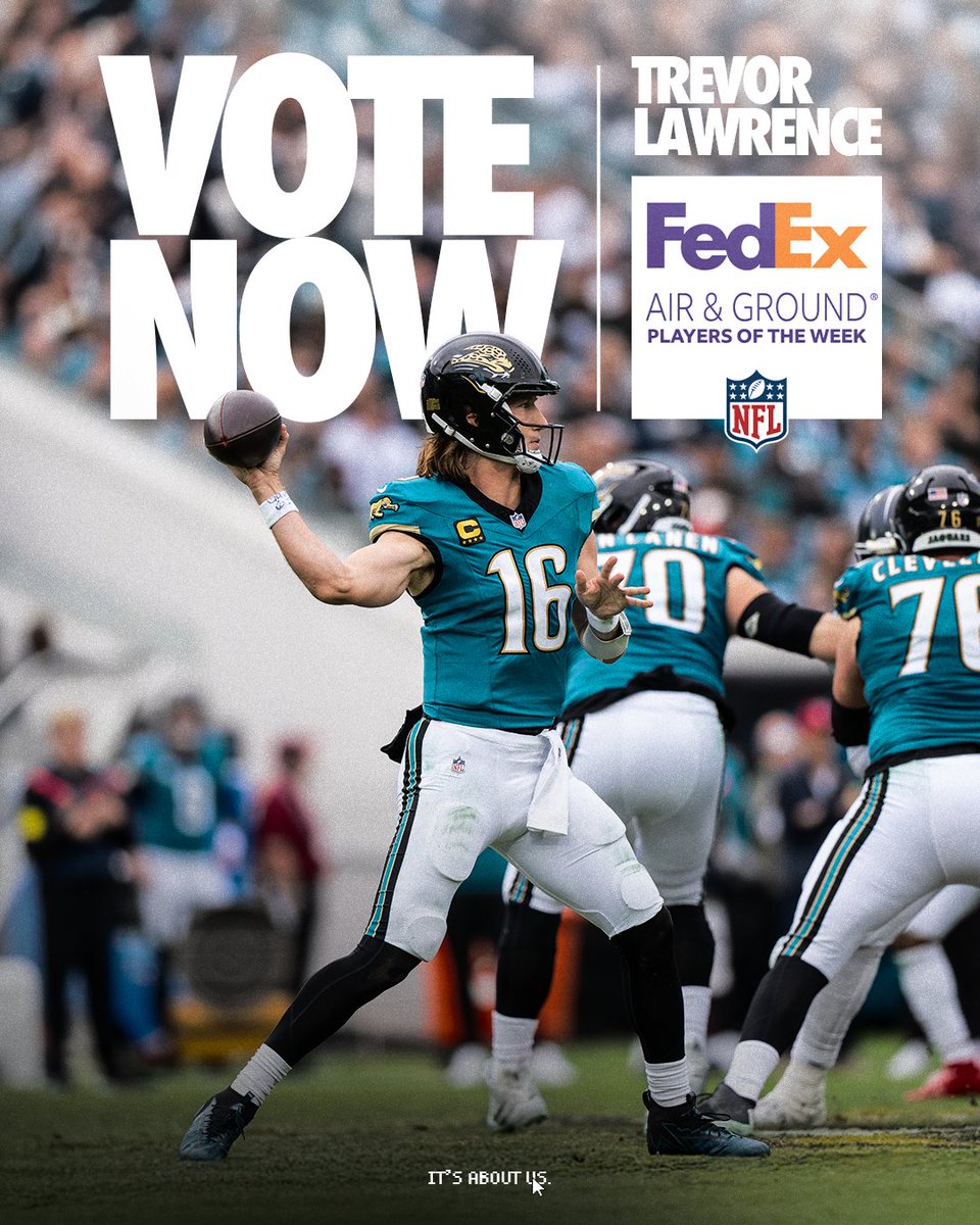 Jaguars's tweet image. We might start running out of packaging tape 📦

Vote for @trevorlawrence as @FedEx Air &amp;amp; Ground Player of the Week❗: nfl.com/voting/air-and…