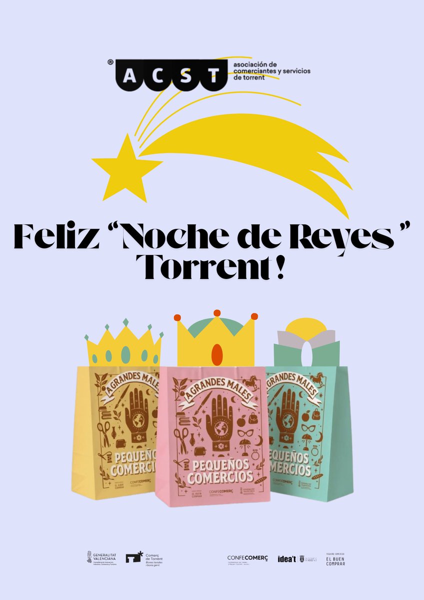 comerciotorrent's tweet image. 👑 🐫 La Asociacion de Comerciantes y Servicios de #Torrent y sus más de 300 asociados os desean una feliz noche y día de reyes! 

⭐️ Esperamos que este nuevo 2026 se cumplan todos vuestros deseos! 

#comerciodetorrent
#ACST 
@Aj_Torrent 
@IDEAT_Torrent 
@ConfecomercCV