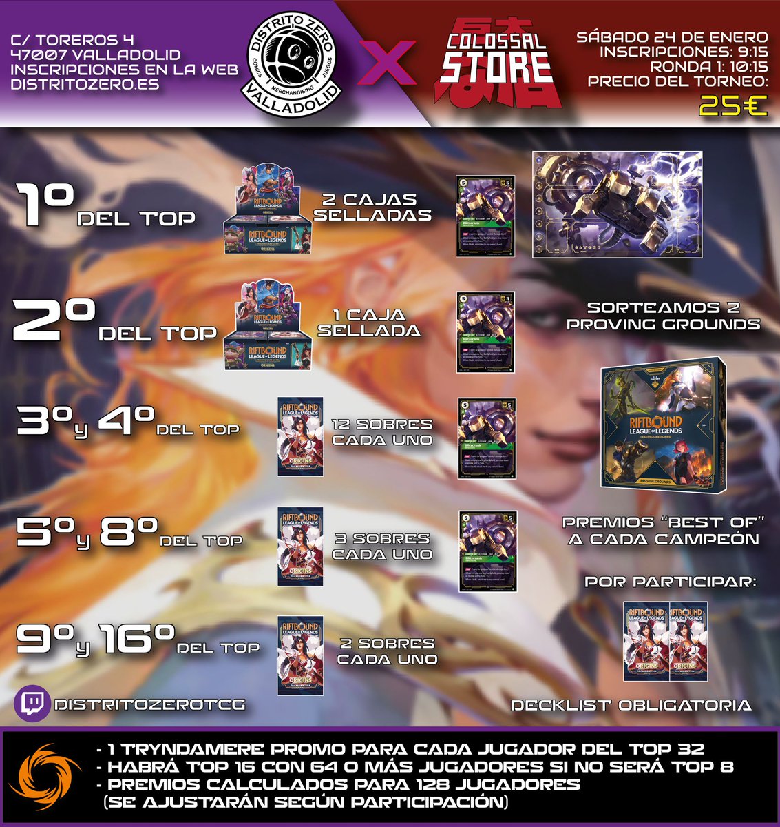 DistritoZer0's tweet photo. 🔥 ATENCIÓN JUGADORES DE RIFTBOUND 🔥
Lo decimos claro: se viene el MEJOR torneo de Riftbound de España… y no es hype gratuito 👀💥
📍 Distrito Zero Valladolid x Colossal Store
Una colaboración a nivel de la comunidad 💪 https://t.co/TQ4zz0XHXt