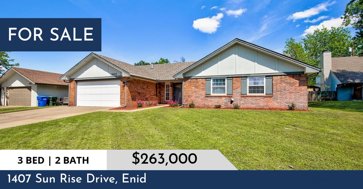 klbarnthouse's tweet photo. Are you looking for a home in the Enid area? If so, check out this listing before it's gone! Give me a call at (580) 747-8425 for more information.

#enidrealtorkim #enidoklahoma #enidok  #homesforheroesrealtor  #homesforsale  ... https://t.co/HloKqrTofM https://t.co/cR7f9HMpSJ