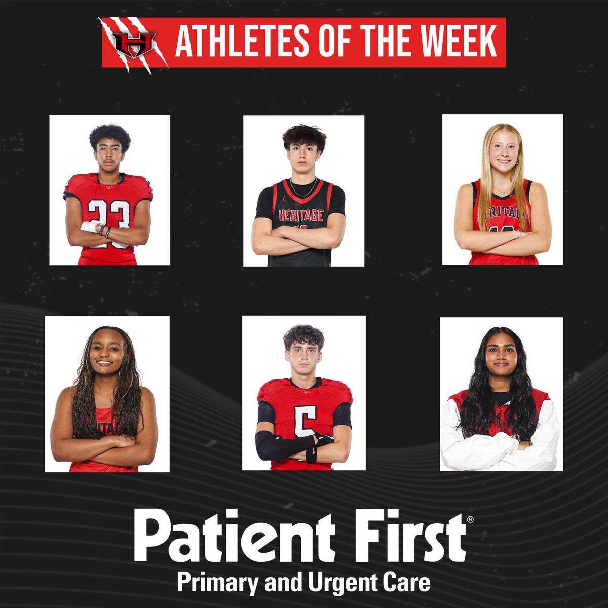 HHSPrideSports's tweet photo. Congratulations to our Athletes of the Week! 
@patientfirst https://t.co/bXCE9i0TPs