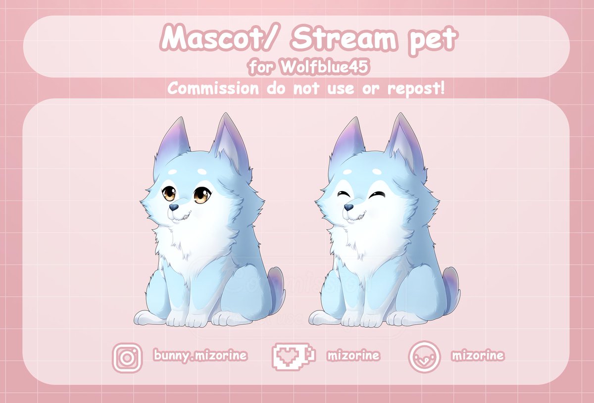 Mascot designs for <a href="/Summerwhit9355/">wolfblue45🩵🌙</a>

Yaassss this lil wolf has bear taillsss. 
Look at that fluff (♡ˊ͈ ꒳ ˋ͈)

#vgencomm #commission #mascot #streampet #chatpet #pet