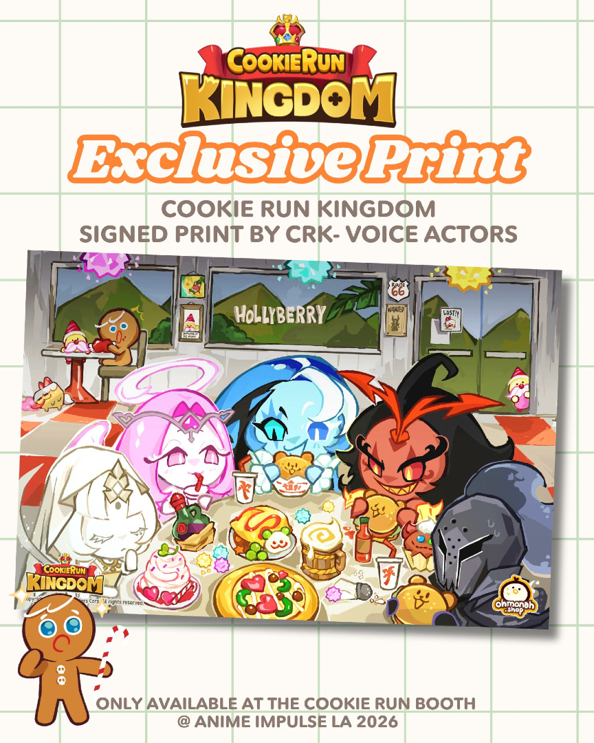 ohmonah's tweet image. Exclusive CookieRun Kingdom Print available at #AnimeImpulseLA2026, at the CookieRun booth! Had the incredible opportunity to make an illustration piece for this event! 

This print will be signed by all of the Beast Cookie voice actors~ 
Check out the CookieRun booth at the…