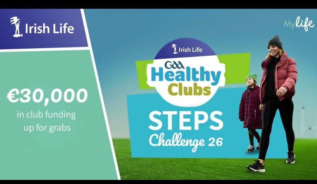 Walkway at Sportsfield, open 5pm daily

Download the my life app now and follow the instructions below.
How to sign up on the MyLife App: 
⏩Select Social
⏩Select Challenges
⏩ Select Pending
⏩ Select Connacht GAA- Every Step Counts 2026 &amp; Join
✅Select Geevagh GAA as your club