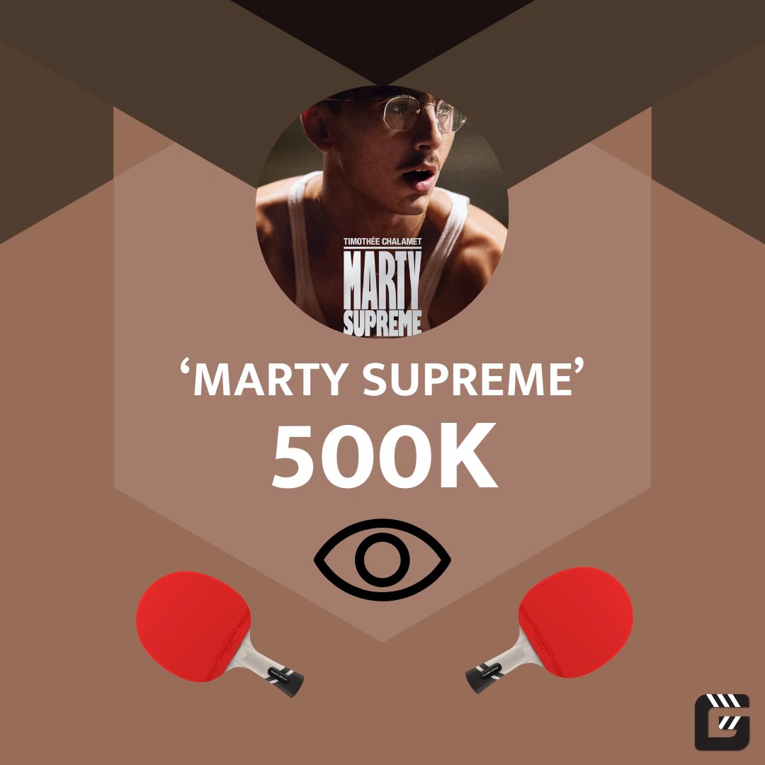 #MartySupreme has surpassed 500K watches on Letterboxd and has earned a Letterboxd Bonus.