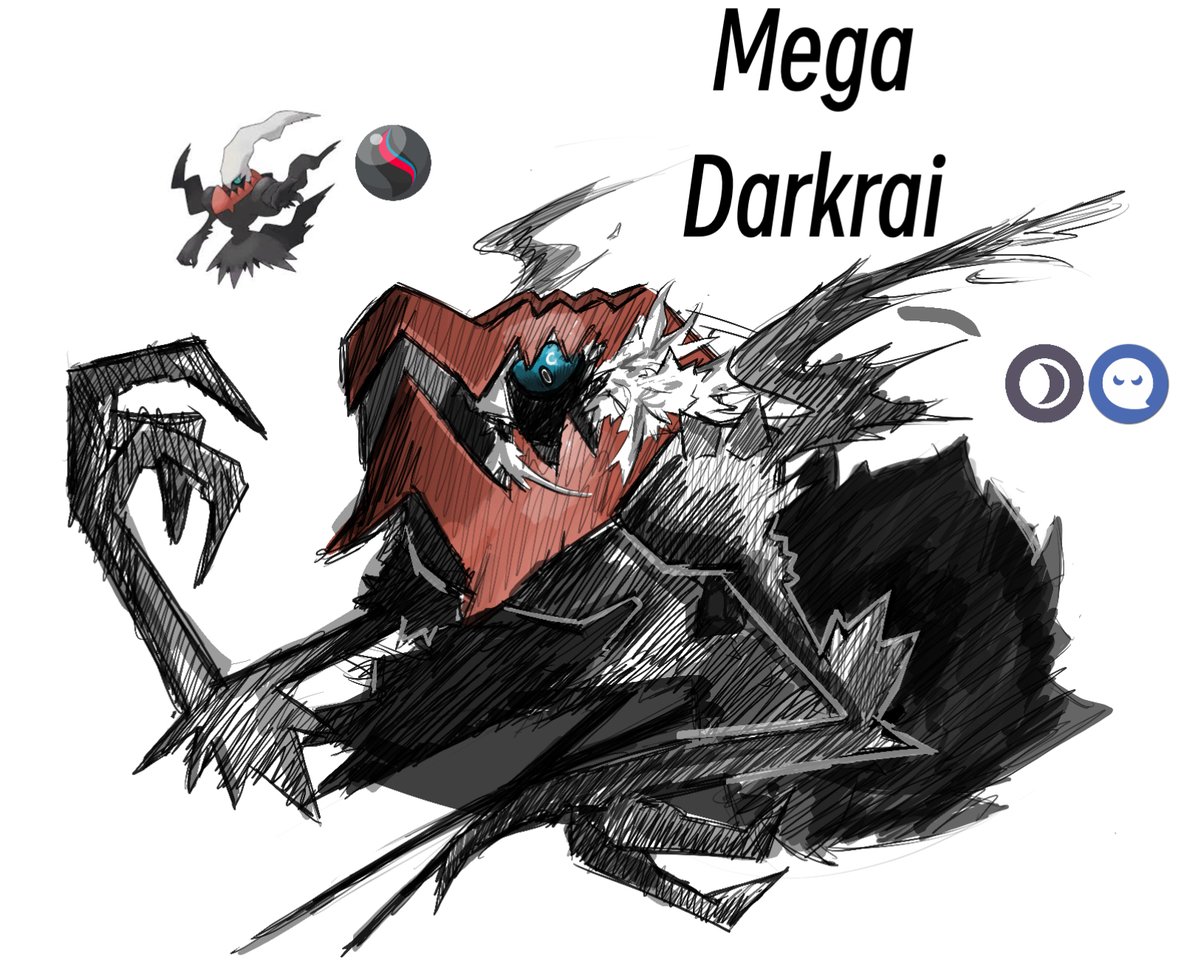 lusterflare's tweet image. My take on Mega Darkrai