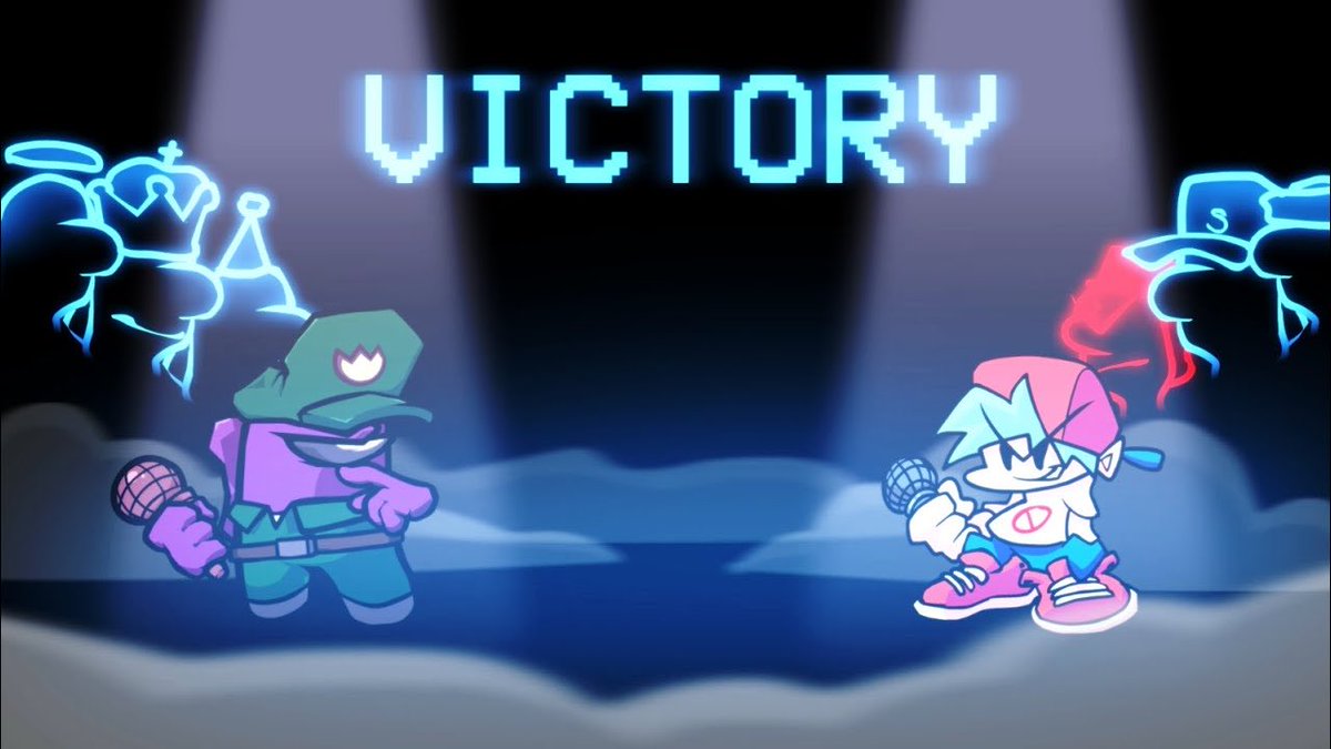 MatthewGummery's tweet photo. While I was thinking of what to draw, I’d seen @clowfoe live, playing Vs Imposter (V4) yesterday, When watching it, I had decided to do my own version of The 🧀 song called “Victory”
First one is the actual one, Credits to all of them. I made the second one. 3 year anniversary. https://t.co/qjq9iGYiGR