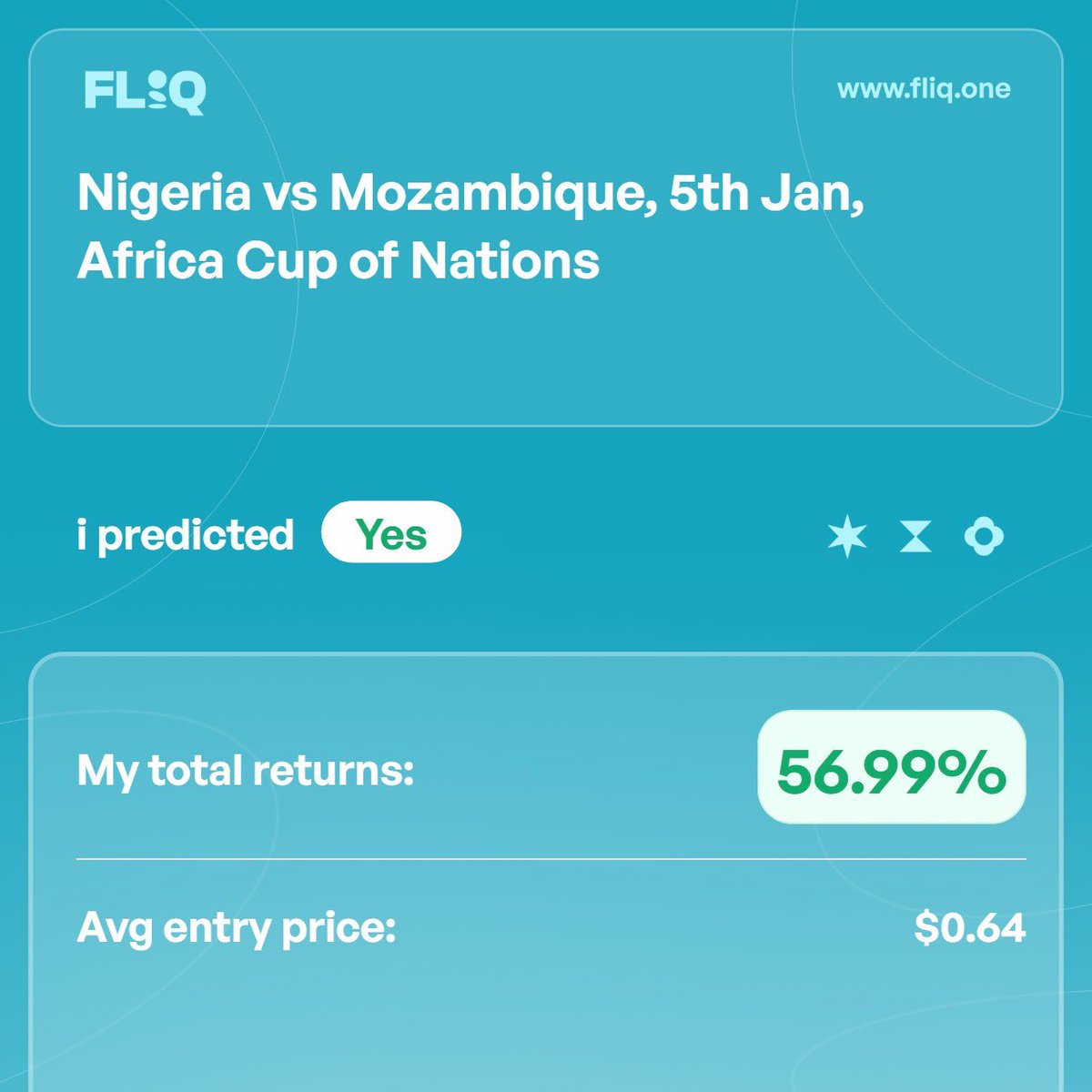 Thank you Nigeria and Egypt 🇳🇬 🇪🇬 
Thank you AFCON
Thank you <a href="/predictonfliq/">Fliq Predictions 🗿🌐</a>