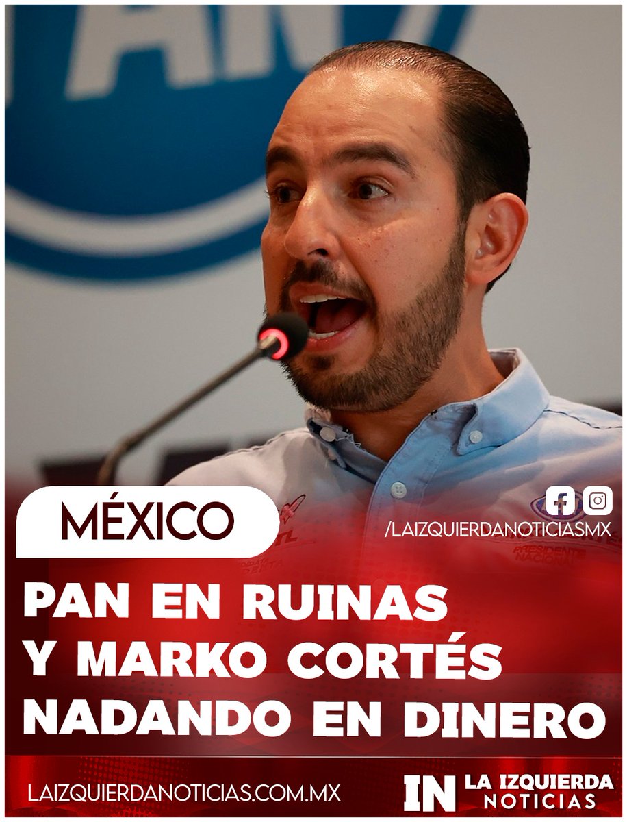 IzqNoticiasMx's tweet image. DOBLE MORAL…Mientras asegura que en México “no hay dinero” y su partido se desploma, investigación revela que Marko Cortés, líder del PAN, amasa fortunas y una colección de departamentos, casas y ranchos, todo bajo el fuero que él mismo se dio y la complacencia de los panistas.