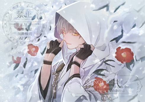 鶴丸国永(刀剣乱舞) 「雪と鶴丸さんの組み合わせをつい描きたくなり