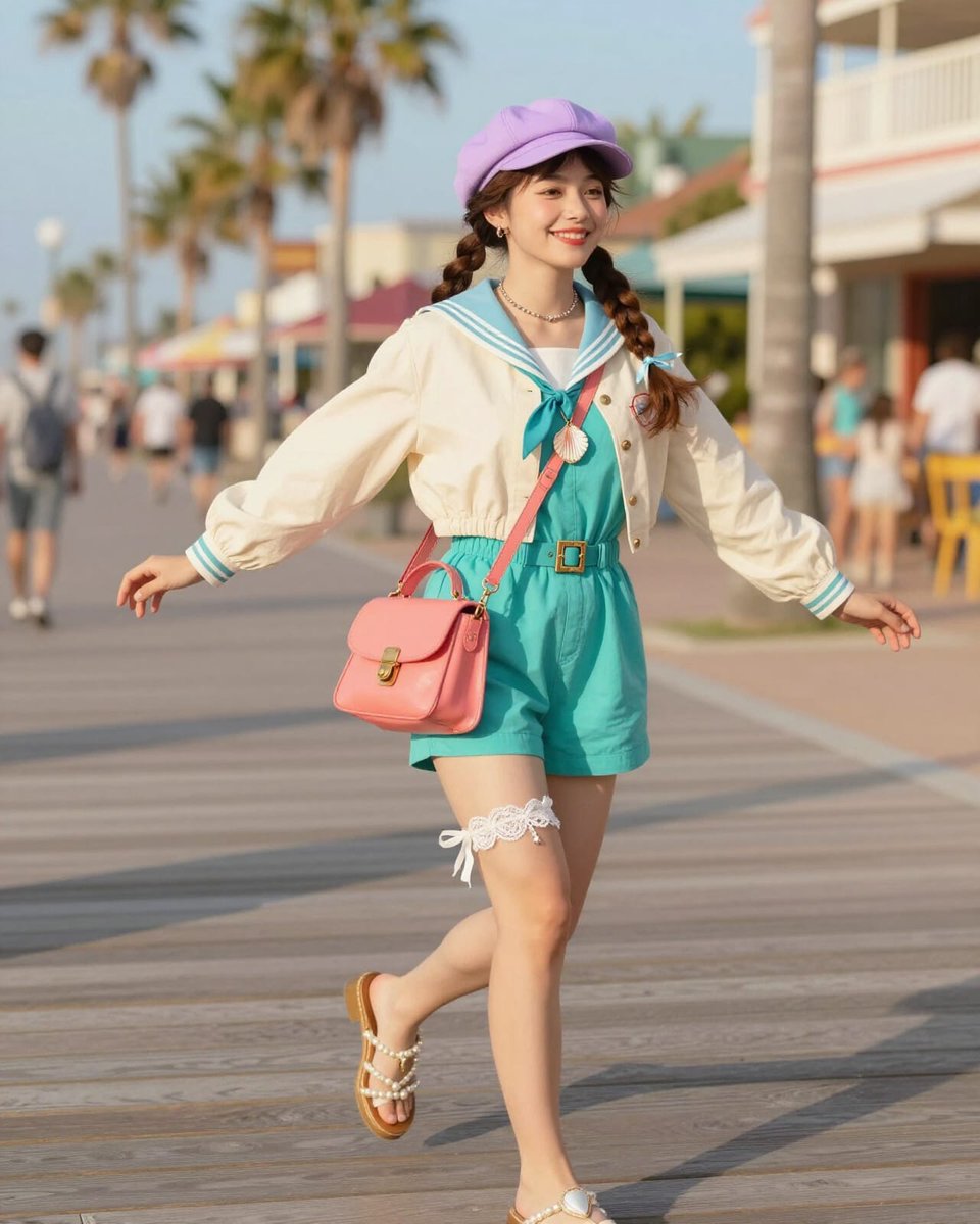 Photo by Zero2Zed Gaming & random_art_ai Joyful Boardwalk
Site - https://t.co/gnl6vJ4ne9
Model - Z-Image Turbo
Resolution - High
Aspect Ratio - 4:5
#BoardwalkFashion #SummerStyle #PalmTreeVibes #TealRomper #SailorJacket #PlayfulLook #ShellNecklace #PearlSandals #LaceGarter #CoastalMood #art #aiart https://t.co/HnOTdjGWT2