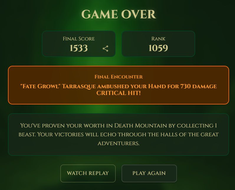 This is my best run for now in the Loot Survivor 2

My aim is top 10

Soon…