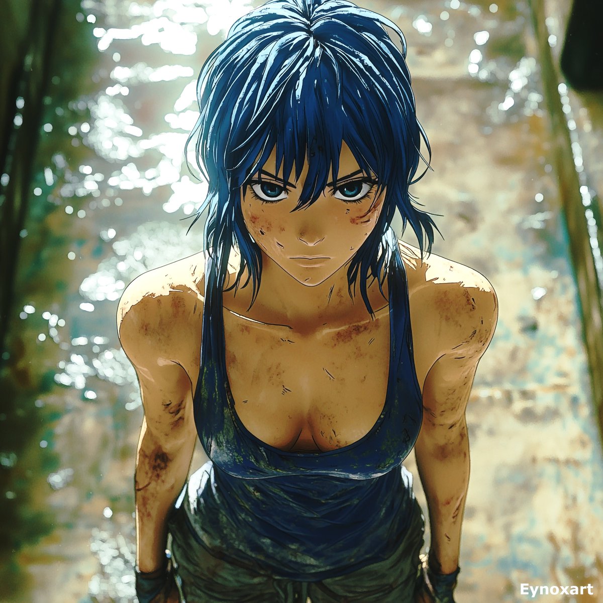 You will lose! 
#anime #aiart #AiAnime #midjourney #bluehair