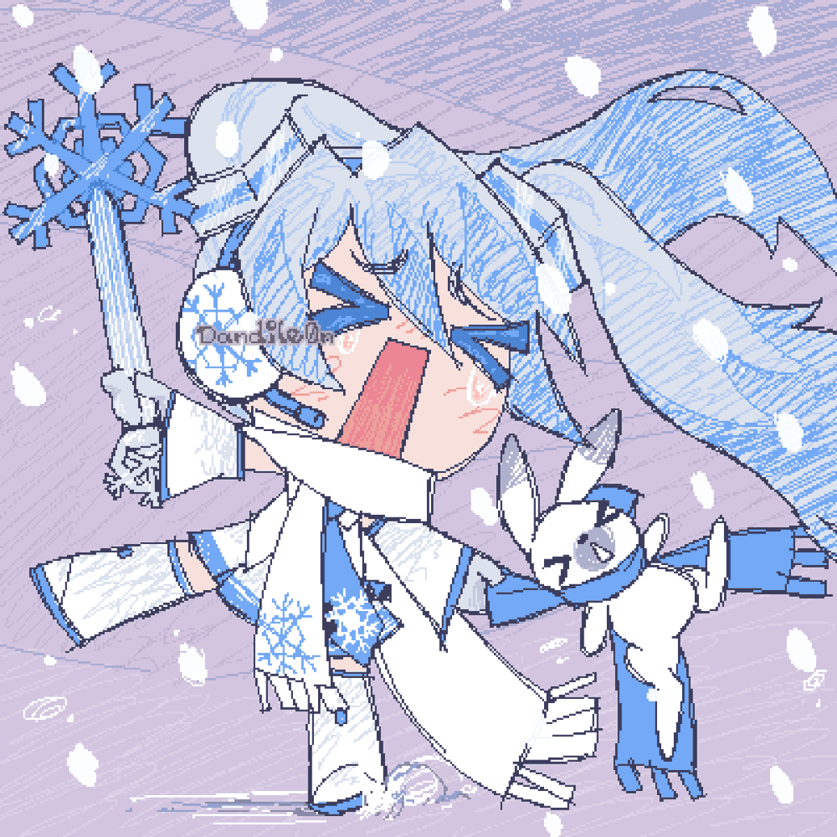 dandile0n's tweet photo. Snow miku!
#snowmiku #fanartvocaloid #hachunemiku #初音ミク https://t.co/dXZtKYzLMD