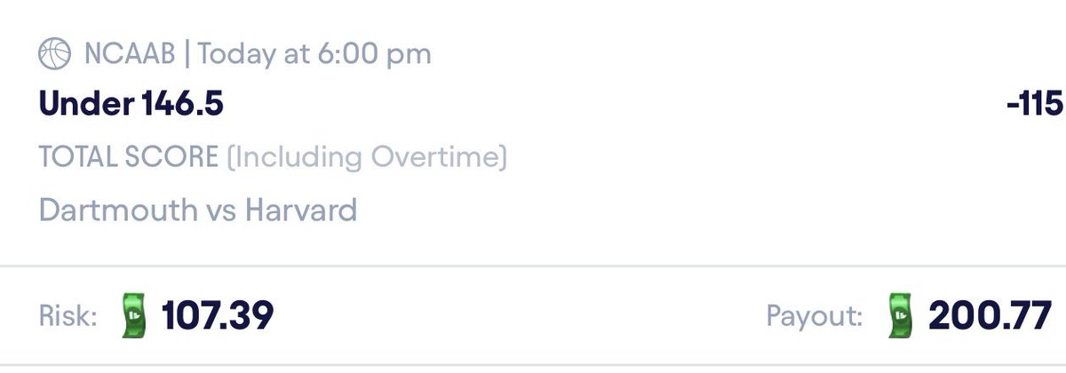 UnderPicks_'s tweet image. 🚨FREE NCAAB PLAY🚨

Dartmouth vs Harvard UNDER 146.5 (-115) 1u

👍🏻RT/Like if tailing👍🏻