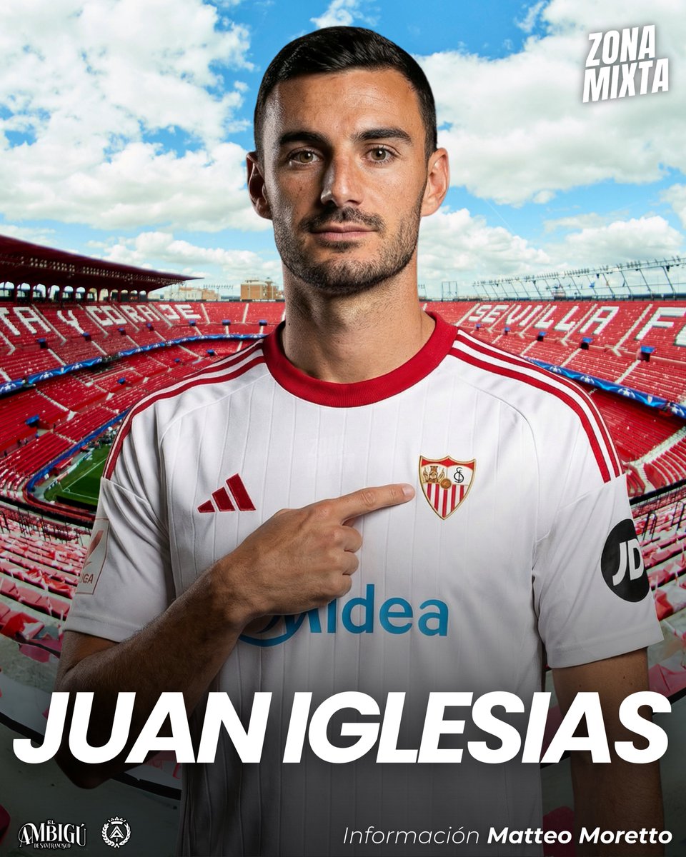💣⚪️🔴 El <a href="/SevillaFC/">Sevilla Fútbol Club</a> habría cerrado el fichaje de Juan Iglesias por las próximas 4 temporadas. según informa <a href="/MatteMoretto/">Matteo Moretto</a>.

📌 El lateral derecho de 27 años terminaba contrato con el Getafe en junio.

📌 Llegaría para la próxima temporada.

#ZonaMixta
