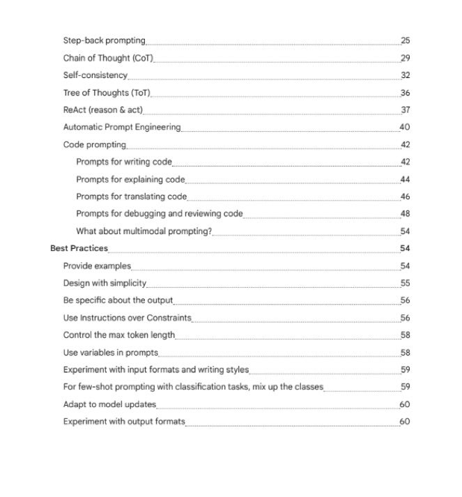 Google acaba de lanzar una guía de 69 páginas sobre ingeniería de prompts. 

- Mejora tus prompts 
- Descubre mejores respuestas 
- Entiende el proceso detrás de cada prompt 

Enlace debajo ⬇️