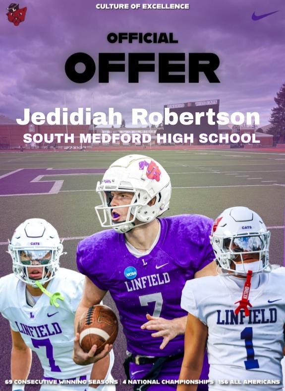 JedidiahR_9's tweet photo. After a great visit and conversations with @CoachSmithCats and @CoachJVaughan I am excited to receive an offer to play football and the university of Linfield! Go Cats! 
@CoachMalot @JoePanther3 https://t.co/OdUQytvcIW