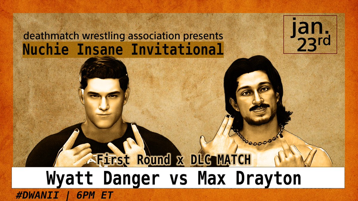 DWA_Pro's tweet image. 🚨NII UPDATE🚨

OFFICIAL ENTRANT : @RealWyattDanger 

JUST SIGNED: DOORS , LADDERS AND CHAIRS MATCH

WYATT DANGER VS @TheMaxDrayton 

Already Announced: 
Fans Bring The Weapons
Homerun Derby
Queen of the YAMMED championship 

1/23/26 | 6PM ET | ONLY ON YOUTUBE 
#DWANII #CAW