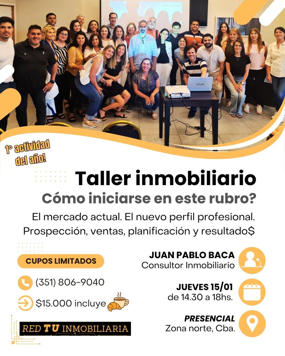 La 1° capacitación inmobiliaria "del año" en Argentina.. en Córdoba ✨ junto a Red Tu Inmobiliaria (en 1 día, se agotaron el 50% de las entradas) No te quedes afuera.. Te esperamos!