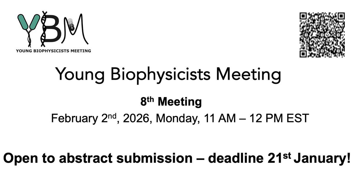 YoungBiophyMeet's tweet photo. Submission open for the eighth YB Meeting  (deadline - 21st January)! Abstract submission link: https://t.co/W1qGraQRKE https://t.co/5CgW1lHC8I