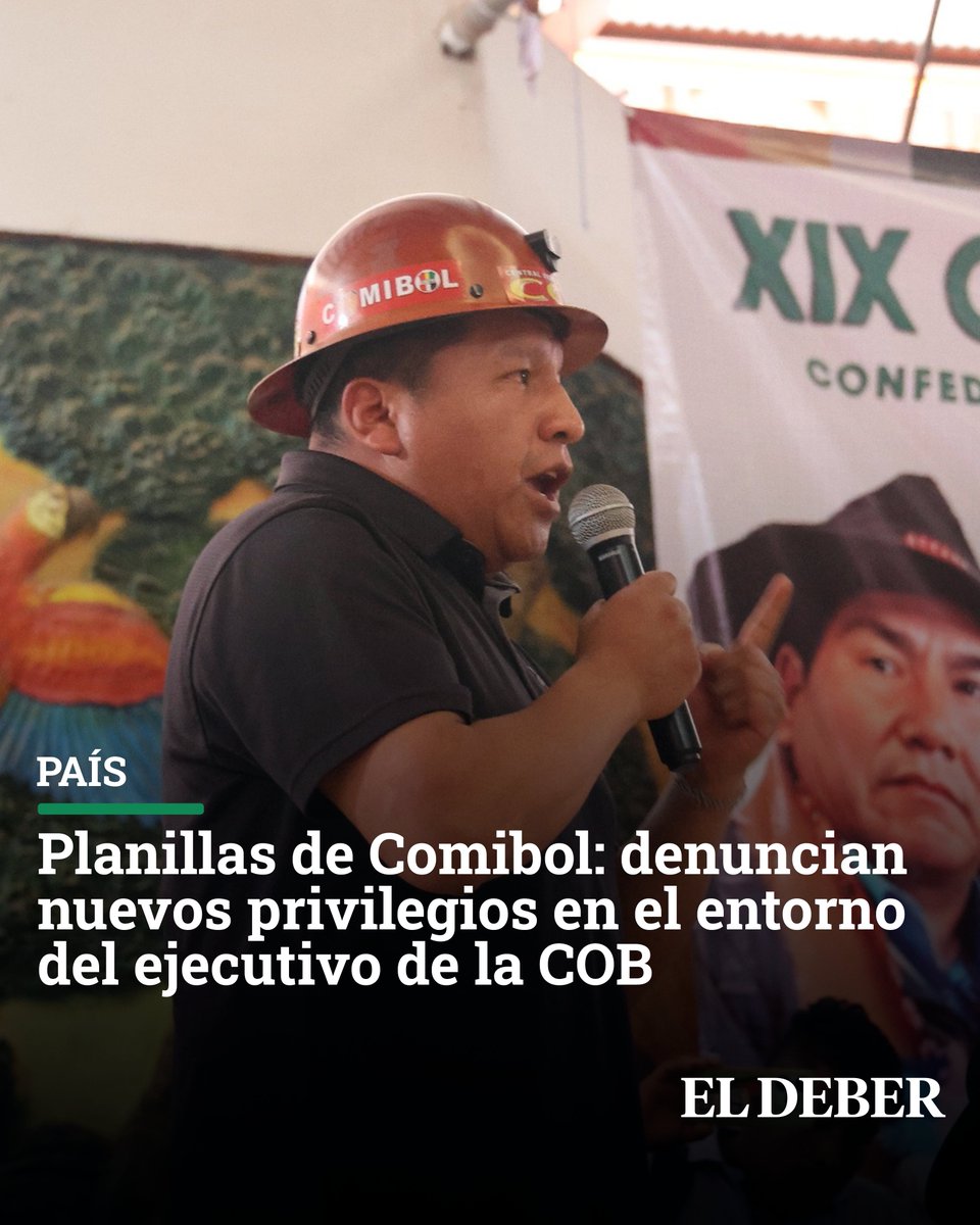 Una fuente minera, que pidió reserva, afirma que allegados al secretario ejecutivo de la COB figuran en planillas con altos ingresos.

📌Lea más aquí: eldeber.com.bo/s/n_1767652240

#ElDeber #Bolivia