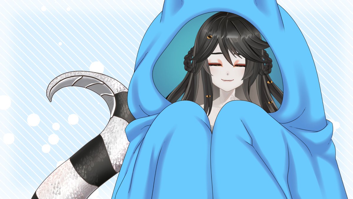 SizzleVTuber's tweet image. Too much snow outside right now... making a pillow fort to get warm.🐍🛌