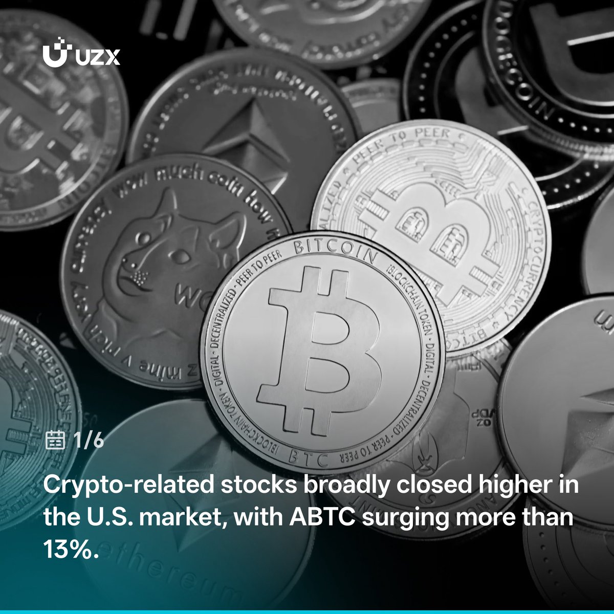 ⚡️#UZX BREAKING NEWS #CryptoStocks Crypto-related stocks broadly closed  higher in the U.S. market, with ABTC surging more than 13%.
