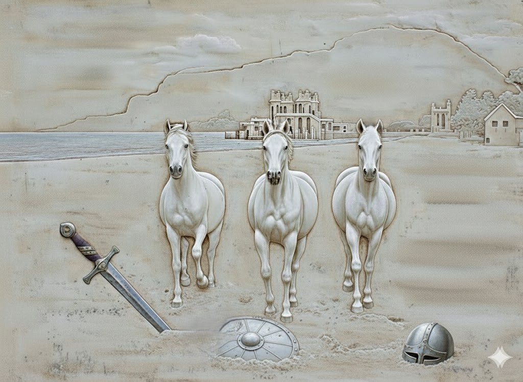 ZioPippinu's tweet image. .
#Epifania

Bianchi destrieri corrono
vie d'urbi devastate.
Neri guerrieri smettono
elmi corrosi e scudi,
al mare cedono pugnali e spade.
Spogli dell'armi, l'anima quieta,
il capo chinano, proni alla culla.

Sovvien, dai Gentili adorato,
il Bimbo celeste incarnato.

✍️ZP
🖌️Zû/IA