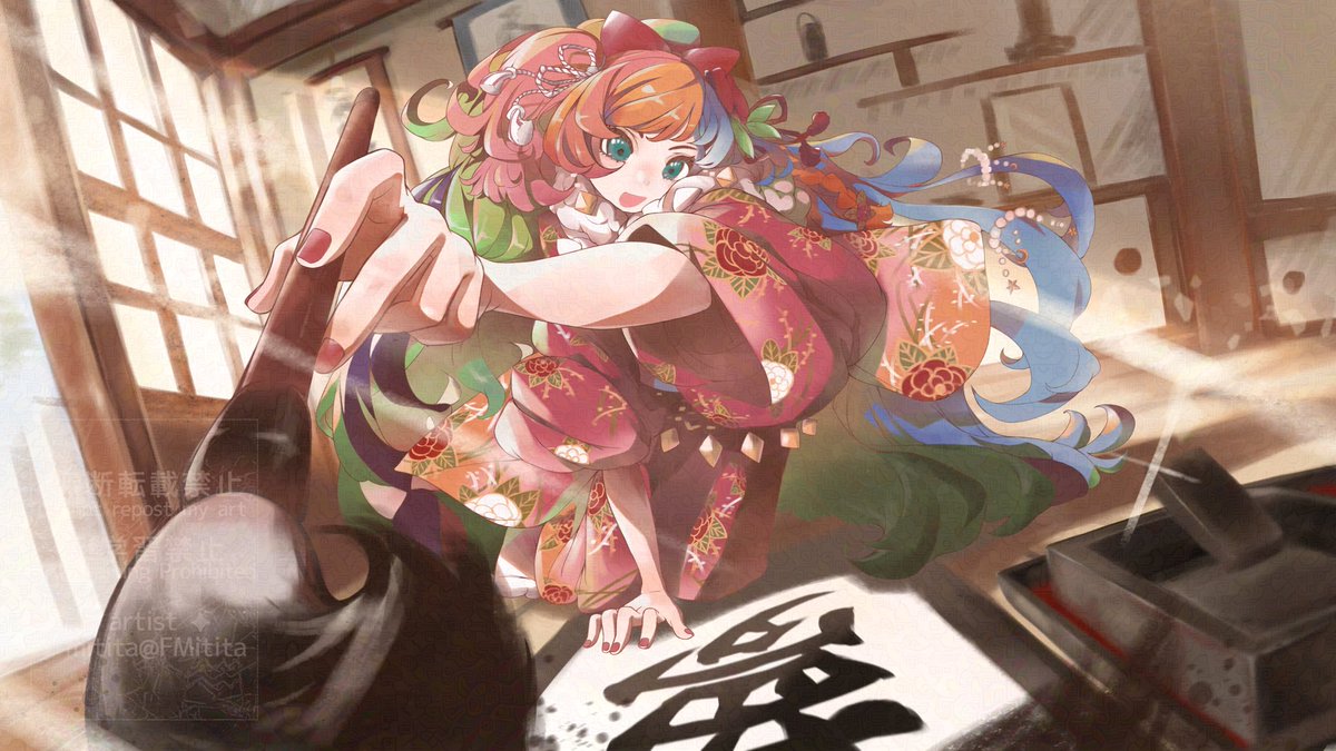 この度、Vtuberのぷハル夏秋様の
新年イラストを描かせていただきました🎍㊗️🎍
お任せいただきありがとうございました✨✨✨

ご本人様YouTubeリンクはこちら↓
youtube.com/@puharu_kaaki?…
#イラスト　#Vtuber   #新年イラスト
