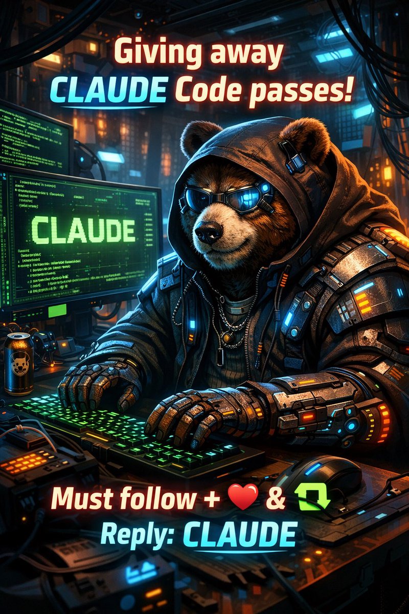 Giving a way Claude Code pases!

Must follow + ♥️ &amp; 🔁 Reply: CLAUDE