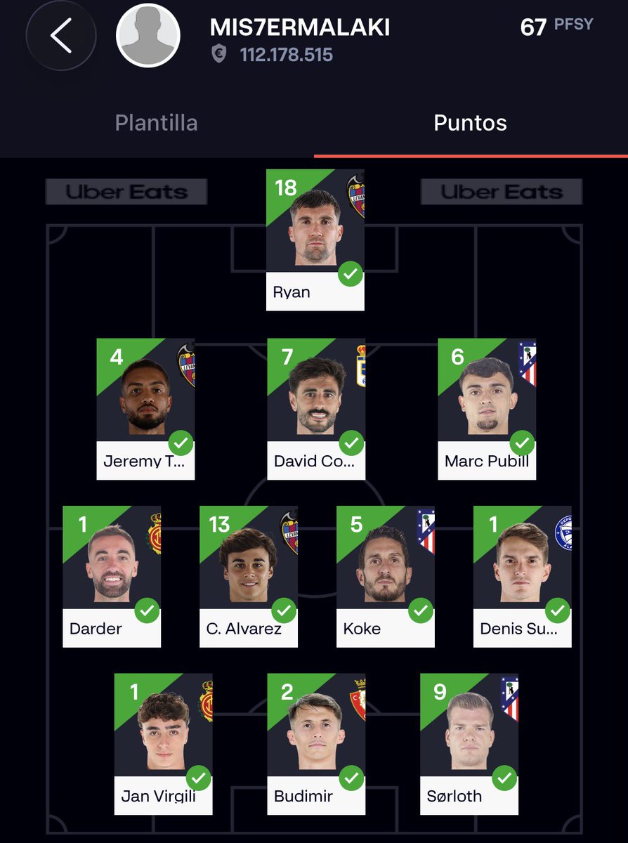 sr_minguez's tweet photo. 📆 Jornada 1️⃣8️⃣ #LLFSrMinguez3 IV 🏆 @LaLigaFantasy 
⭐️Patrocinador oficial ⤵️
@DeporteParaiso 

🤩 Ganador Jornada 
 @MIS7ERMALAKI 

📊 Clasificación General 
🥇 @ogutierrezf
🥈 @SerraJerez 
🥉 @fantasy_locura https://t.co/WSGzq0HKAm