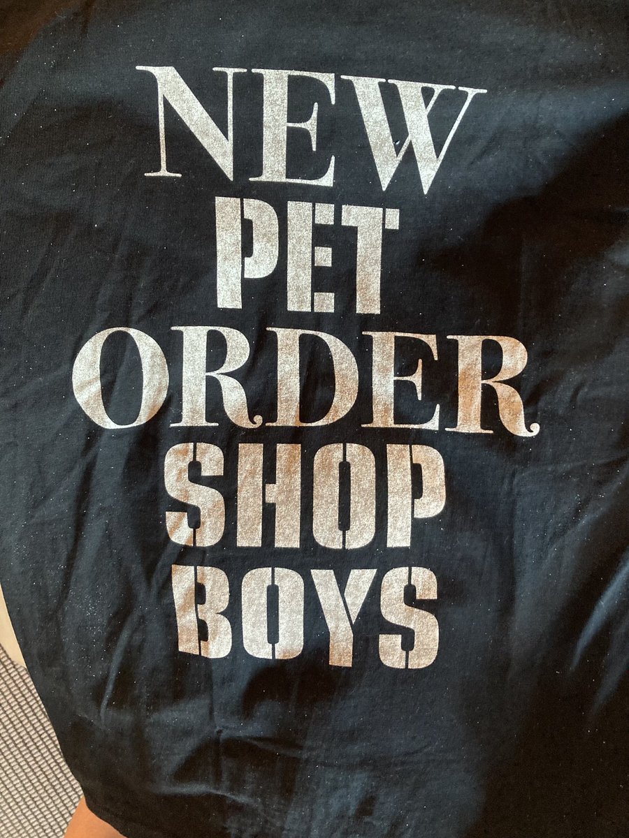洗濯するたびに粉が落ちてくる New Pet Order Shop Boys Tシャツを着て