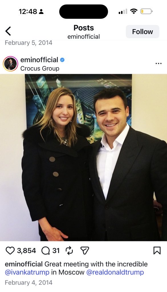 anthon7yandrews's tweet image. What’s crazy about the picture below is now I know Ivanka probably received $30 million from Emin Agalarov on this trip &amp;amp; it was 3 weeks before the invasion of Ukraine in 2014. All verifiable. Emin posted the picture w/Ivanka the day before Ivanka posted the picture w/the girls.