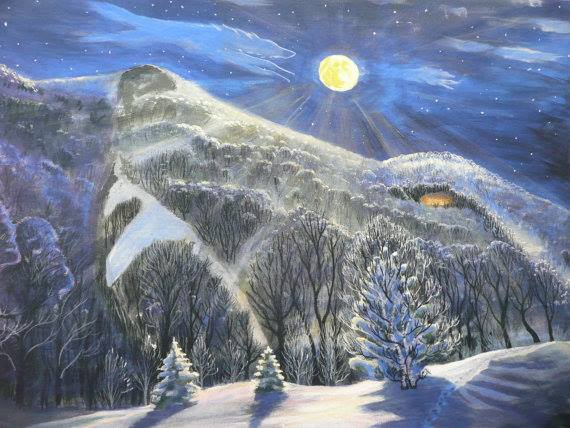 Madame9Roux's tweet image. I actually forgot it  was Full Wolf Moon. Two of my favorite images by Onondaga artist Eli Thomas.✨