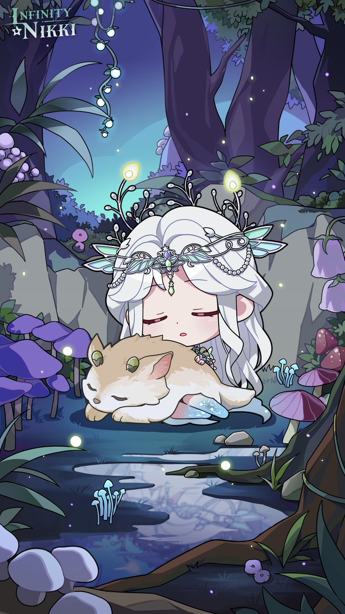 By day, whispers of hope are planted underneath the trees.
By night, the Behemoth fawnling rests in a warm embrace under the starlight.
Through the turn of day and night, through every meeting and shared moment, the adventure quietly unfolds.

——
➤ Infinity Nikki Version 2.1