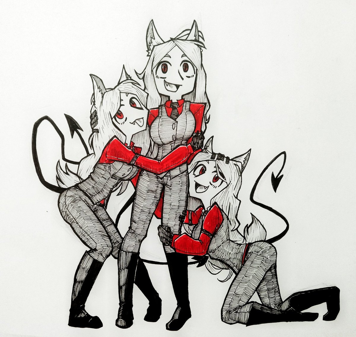 AjKorou_504's tweet photo. Ts Dawgs #Helltakerfanart #Helltaker #CerberusHelltaker #Cerberus https://t.co/CXQMsdxqiP