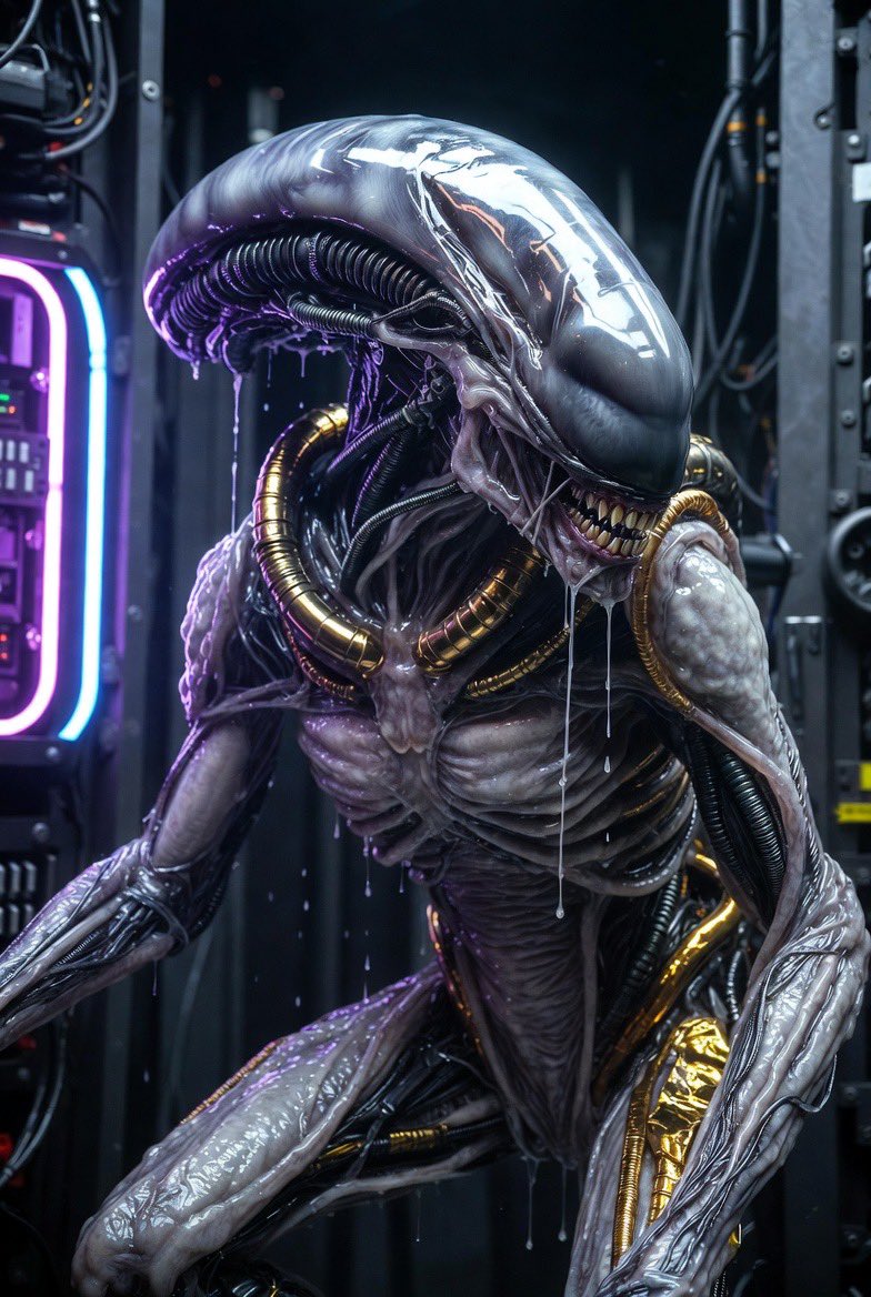 MythosLabworks's tweet photo. Experimenting with Xenomorphs in the Lab 🧪 with my own twist to them, of course!

#AIArt #Xenomorph #ExoerimentalArt #SciFi #MythosLabworks 

Exclusive content &amp; more on Patreon.
Follow me on: IG | Reddit | TikTok https://t.co/rb1wpuHeKo