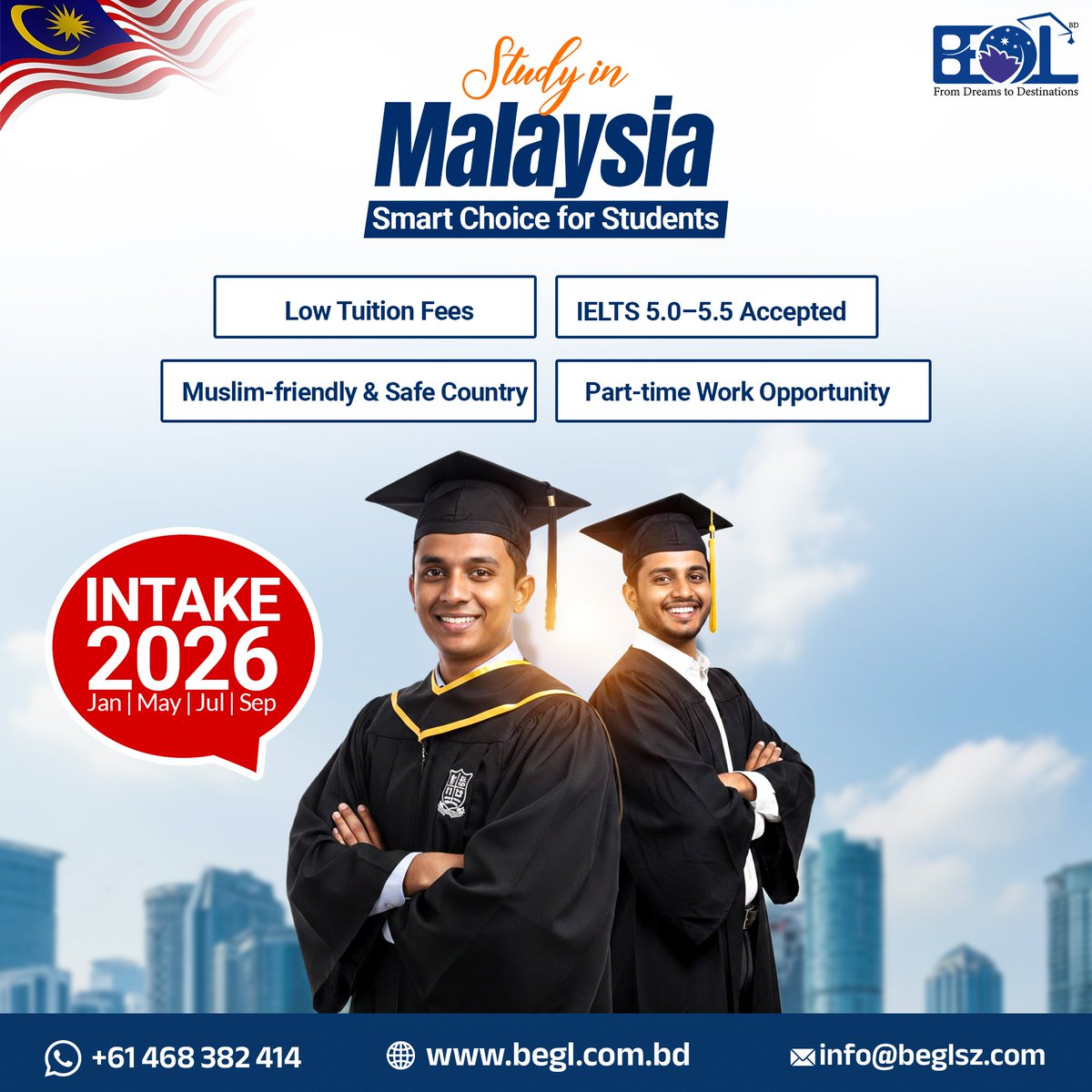 begl_bd's tweet photo. Study in Malaysia with Islamic values 🇲🇾
UniSHAMS | Intake 2026 🎓
#UniSHAMS #StudyInMalaysia #MalaysiaStudy #IslamicEducation #StudyAbroad #Intake2026 https://t.co/r0ryLhii7h