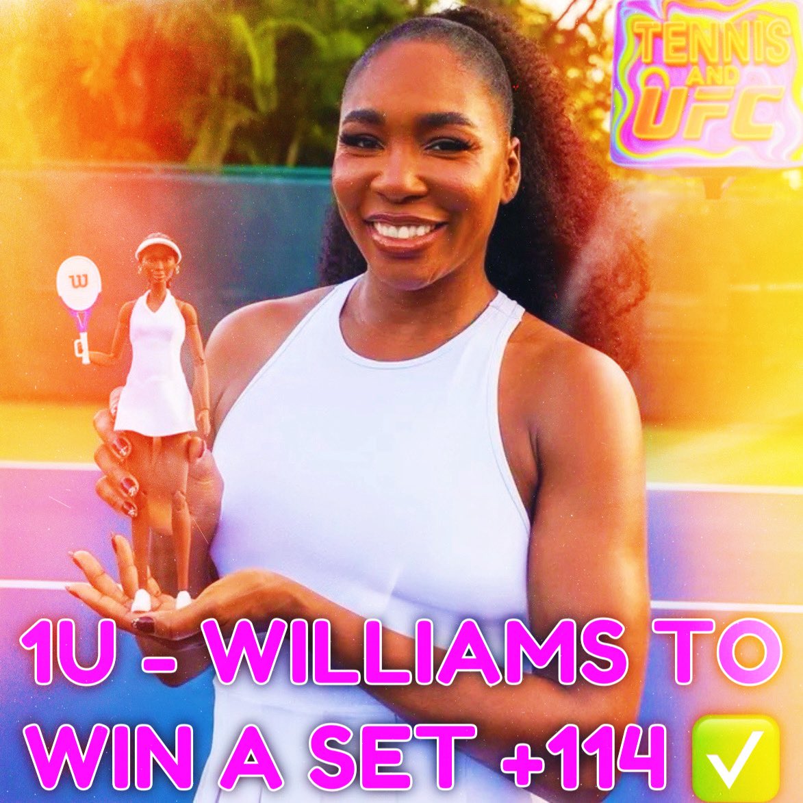 TennisAndUFC's tweet image. 1u - Williams to Win a Set +114 ✅

Remember when I cashed huge on Venus to win a set vs. Muchova at the #USOpen this summer ⁉️

Whoops 😮🤣

Did it again 👑🎾

My queen is TIMELESS 📈

#ASBClassic26 #GamblingX