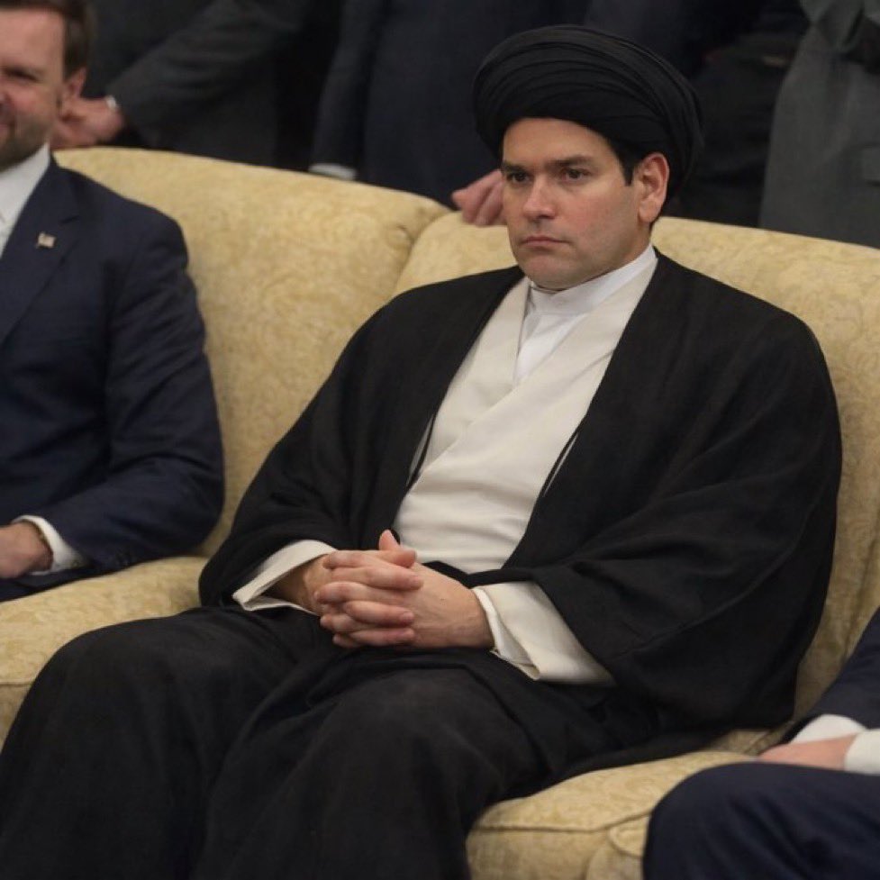 amuse's tweet image. BEING MARCO: Rubio finding out he’s got to run Iran, Venezuela, Minnesota, and Hilton…