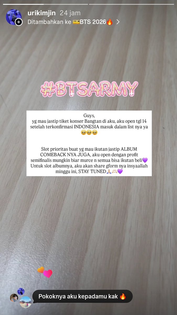 ig: urikimjin | Rent samsung ultra | jastip tiket tweet media